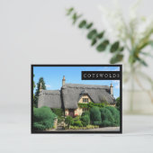 Postale Chalet de toit de chaume dans la carte noire Cotsw (Debout devant)