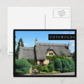 Postale Chalet de toit de chaume dans la carte noire Cotsw (Devant / Derrière)