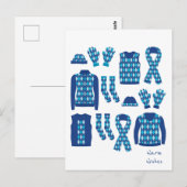 Postale Chaleureux souhaits Jacquards Motifs Objets Carte (Devant / Derrière)