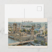 Postale Chambre du Parlement de Londres Big Ben Carte post (Devant / Derrière)