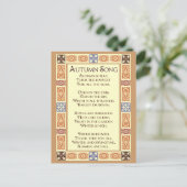 Postale Chanson d'automne Thanksgiving Poster Carte postal (Debout devant)