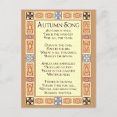 Postale Chanson d'automne Thanksgiving Poster Carte postal (Devant)