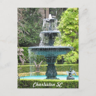 Postale Charleston Caroline du Sud Jardin Fontaine Carte p