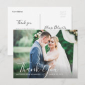 Postale charmant mariage de script merci carte photo (Devant / Derrière)