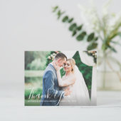 Postale charmant mariage de script merci carte photo (Debout devant)