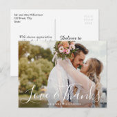 Postale charmant script | carte photo Merci mariage (Devant / Derrière)