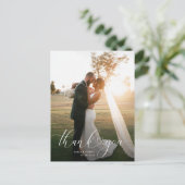 Postale charmant script moderne mariage merci carte photo (Debout devant)