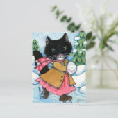 Postale Chat de patinage sur glace - chaton mignon Carte p (Debout devant)