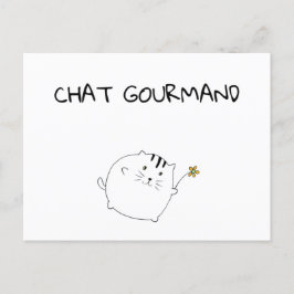 Postale Chat Gourmand Briefkaart