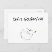 Postale Chat Gourmand Briefkaart (Voorkant / Achterkant)
