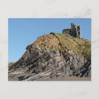 Postale château de ballybunion sur la falaise carte postal