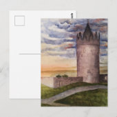 Postale Château irlandais et aquarelle paysage Carte posta (Devant / Derrière)