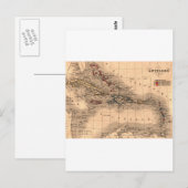 Postale Chemise de plongée de la carte des Antilles (Devant / Derrière)