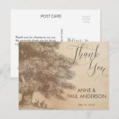 Postale Chêne avec Carte de remerciements de cerfs (Devant / Derrière)