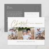 Postale Chercher chaque instant trois photo carte de Noël (Devant / Derrière)