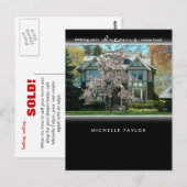 Postale Cherry Blossom Tree Real Estate House Carte postal (Devant / Derrière)