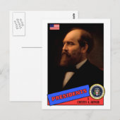 Postale Chester A. Carte Arthur Baseball (Devant / Derrière)