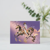 Postale Cheval mécanique Steampunk & Dame Violette Carte (Debout devant)