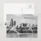 Postale Chicago Buckingham Grayscale Pensée De Carte Posta (Devant / Derrière)