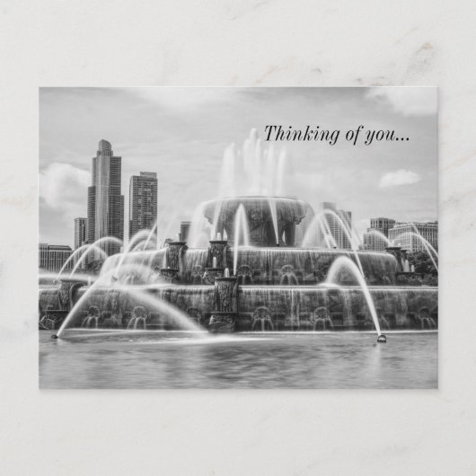 Postale Chicago Buckingham Grayscale Pensée De Carte Posta (Devant)