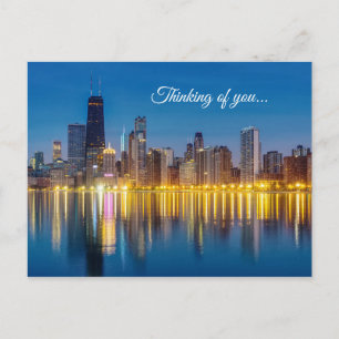 Postale Chicago Dawn Cityscape Penser De Vous Carte Postal