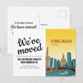 Postale Chicago Illinois Vintage Nous avons déplacé carte  (Devant / Derrière)