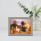 Postale Chiens et carte de jeu (Debout devant)