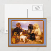 Postale Chiens et carte de jeu (Devant / Derrière)