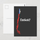 Postale Chili Cachai Amérique du Sud Carte Drapeau chilien (Devant / Derrière)