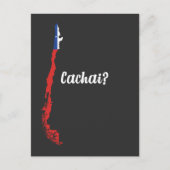 Postale Chili Cachai Amérique du Sud Carte Drapeau chilien (Devant)