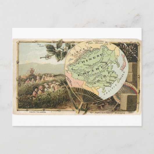 Postale Chine, carte vintage 1889 (Devant)