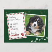 Postale Chiot Cher Père Noël Green Christmas Carte de voeu (Devant)