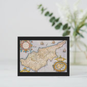 Postale Chypre carte antique monde gravure (Debout devant)