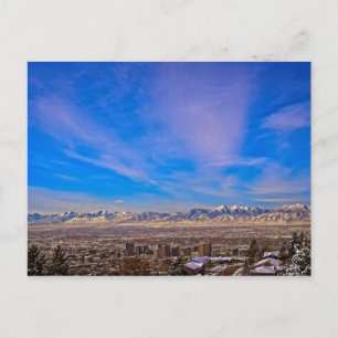 Postale Ciel rose embrassé sur Salt Lake City, Utah Carte 