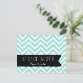 Postale Citation Blue Chevron LIFE - Motivation - Carte po (Debout devant)