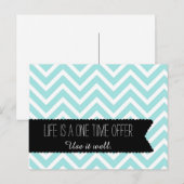 Postale Citation Blue Chevron LIFE - Motivation - Carte po (Devant / Derrière)
