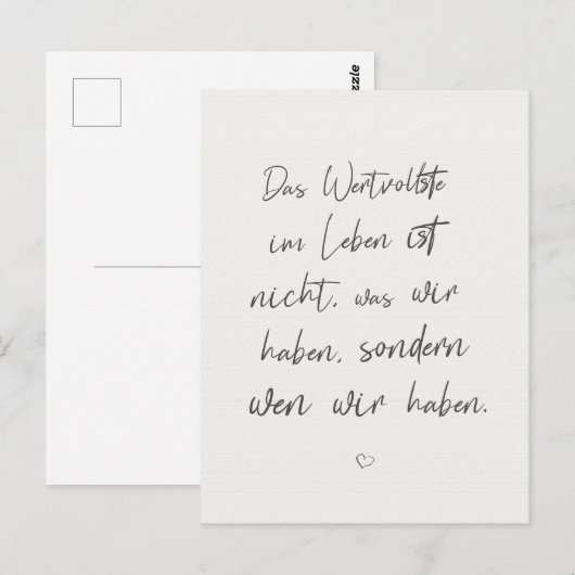 Postale Citation Carte (Devant / Derrière)