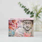 Postale Citation d'amour Rumi Bouddha Aquarelle Carte d'ar (Debout devant)