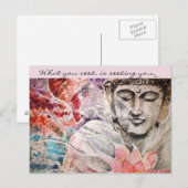 Postale Citation d'amour Rumi Bouddha Aquarelle Carte d'ar (Devant / Derrière)