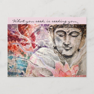 Postale Citation d'amour Rumi Bouddha Aquarelle Carte d'ar