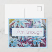 Postale Citation Inspirationnelle Je SUIS SUFFISANT Carte (Devant / Derrière)