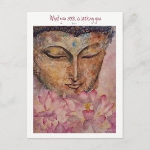 Postale Citation Zen Rumi Bouddha Watercolor Art Carte pos