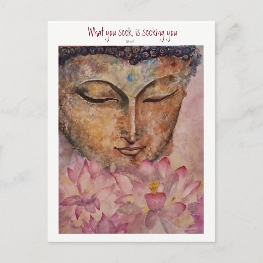 Postale Citation Zen Rumi Bouddha Watercolor Art Carte pos (Devant)