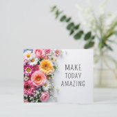 Postale Citations Inspirationnelles Fleurs colorées Carte  (Debout devant)