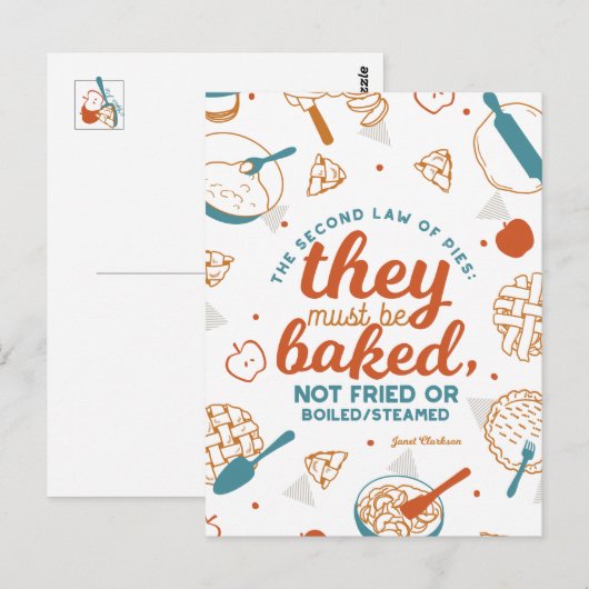 Postale Citations modifiables Apple Pie Design Carte posta (Devant / Derrière)