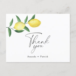 Postale Citron - carte de remerciement pour enterrement de