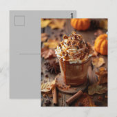 Postale citrouille d'épices à chaud de la carte de voeux d (Devant / Derrière)