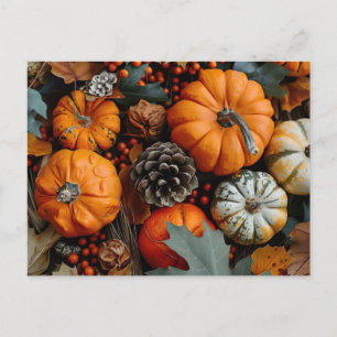 Postale citrouilles et feuilles de la carte de voeux d'aut