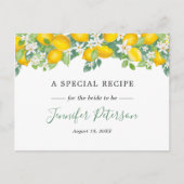 Postale Citrus Citron thème Fête des mariées Recette Carte (Devant)