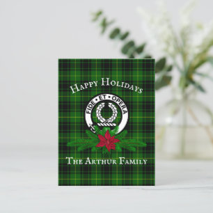 Postale Clan Arthur Crest Badge & Tartan Holiday Carte pos